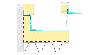 Detail ukončení hydroizolační vrstvy na svislou stěnu – zatepleno, TPZ